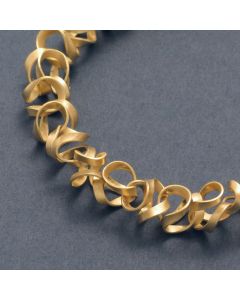 Silbercollier Tagliatelle, vergoldet