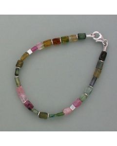 Turmalin-Armband, Würfel, Silber