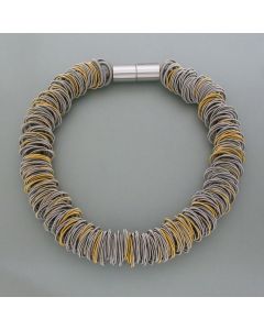 Organisches Collier Stahl, bicolor