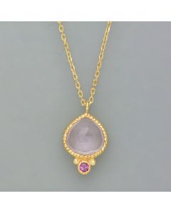 Duo-Kette mit Rosenquarz und Granat