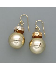 Ohrhänger Weihnachtskugel, gold-glänzend