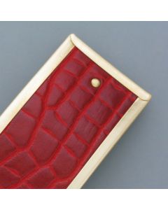 Haarspange Rotes Leder / Messing