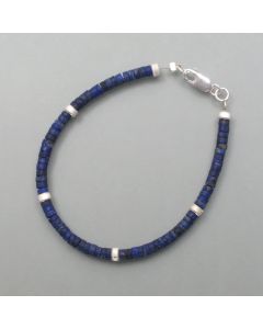 Lapis-Armband mit Silberelementen