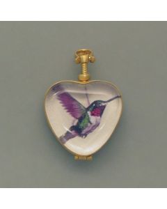 Herzförmiges Glas-Medaillon, vergoldet