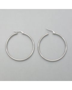 Große Creolen Silber-Look