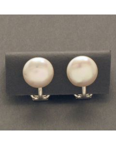 Silberohrclips Flache Zuchtperle