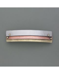 Haarspange aus drei Metallen, quer