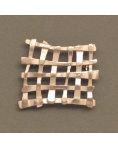 Silber-Brosche Gitter, weiß
