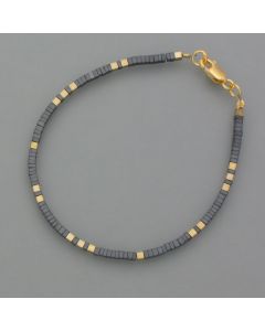 Zartes Armband Hämatit, vergoldet