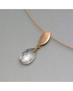 Bergkristall-Anhänger facettiert, Roségold-plattiert