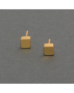 Würfelohrstecker, vergoldet