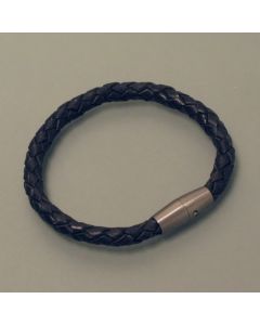 Geflochtenes Leder-Armband, Titan-Verschluss