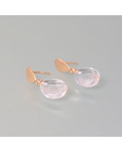 Bergkristall-Ohrhänger facettiert, Roségold-plattiert
