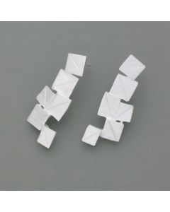 Ohrstecker vier Ecken Silber groß