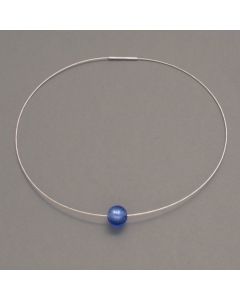 Kette mit Muranoglas-Kugel, blau