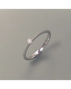 Weißgold-Ring mit Brillant Solitair