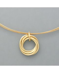 Kleiner Anhänger Ringspiel aus goldplattiertem Silber