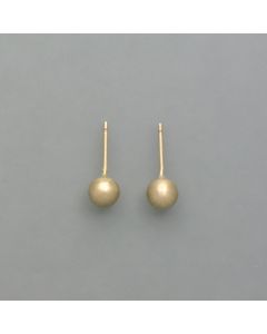 Ohrstecker Kugeln in 585er Gelbgold, mattiert