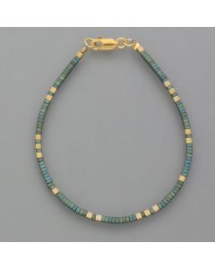 Zartes Armband Hämatit, grün-golden