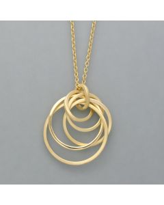 Großer Anhänger Ringspiel aus goldplattiertem Silber