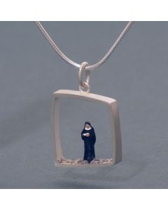 Silberanhänger Nonne