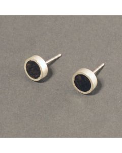 Ohrstecker Ebenholz rund