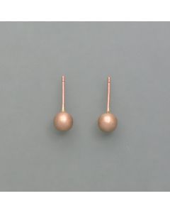 Ohrstecker Kugeln in 375er Roségold, mattiert