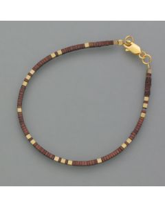 Zartes Armband Hämatit, braun-golden