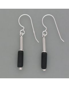 Ohrhänger Onyx Stäbchen Silber