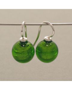 grasgrüne Ohrhänger Muranoglas
