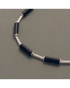 Onyx-Kette mit Silber