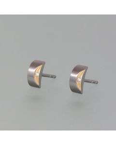 Ohrstecker Titan mit einem Brillant, vergoldet
