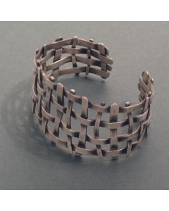 Armreif Gitter breit, geschwärzt