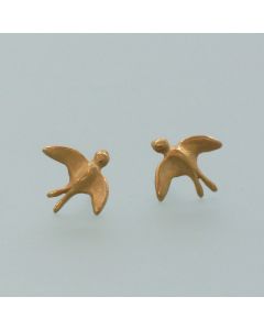 Ohrstecker zarte Schwälbchen vergoldet