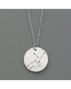 Sternzeichen-Anhänger Jungfrau aus Sterling-Silber mit Brillant