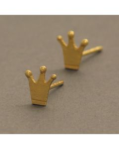 Ohrstecker Krönchen Silber vergoldet