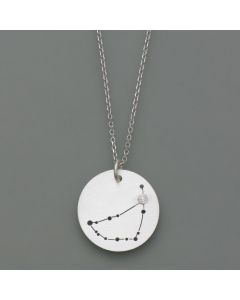 Sternzeichen-Anhänger Steinbock aus Sterling-Silber mit Brillant