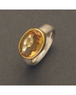 Ring Citrin, Silber vergoldet
