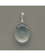 Ovales Glas-Medaillon, Silber