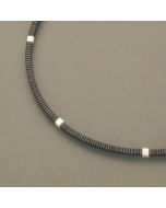 Hämatitkette kleine Plättchen Silber