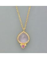 Duo-Kette mit Rosenquarz und Granat