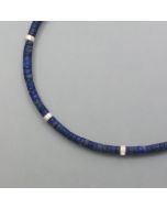 Lapis-Kette mit Silberelementen