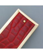 Haarspange Rotes Leder / Messing