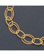 Silbercollier Ovale Ringe, vergoldet