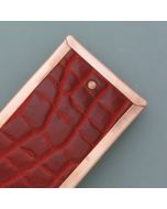 Haarspange Rotes Leder / Bronze