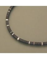 Hämatitkette große Plättchen Silber