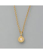 Kleiner Diamant-Anhänger an goldplattierter Silber-Kette