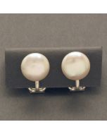 Silberohrclips Flache Zuchtperle
