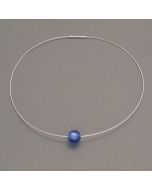 Kette mit Muranoglas-Kugel, blau