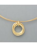 Kleiner Anhänger Ringspiel aus goldplattiertem Silber